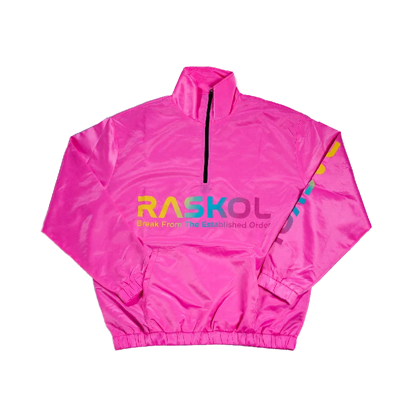 RASKOL Athletic Windbreaker Jacket (Neon Pink)