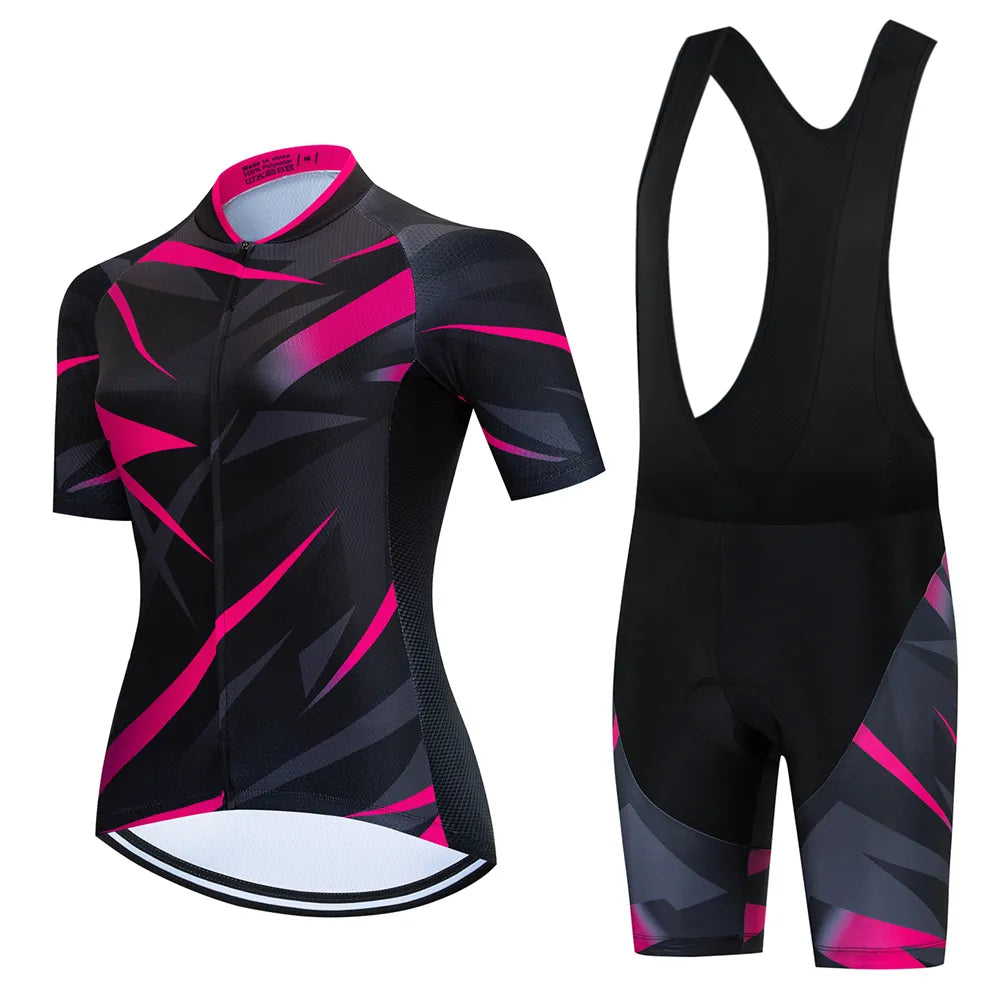 Women Cycling Jersey Set 2023 Summer Breathable Short Sleeve Cycling Clothing Quick-Dry MTB Bike Cycling Clothes Suit