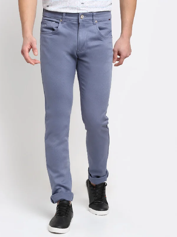 Men's Casual Flat front Grey  Trousers