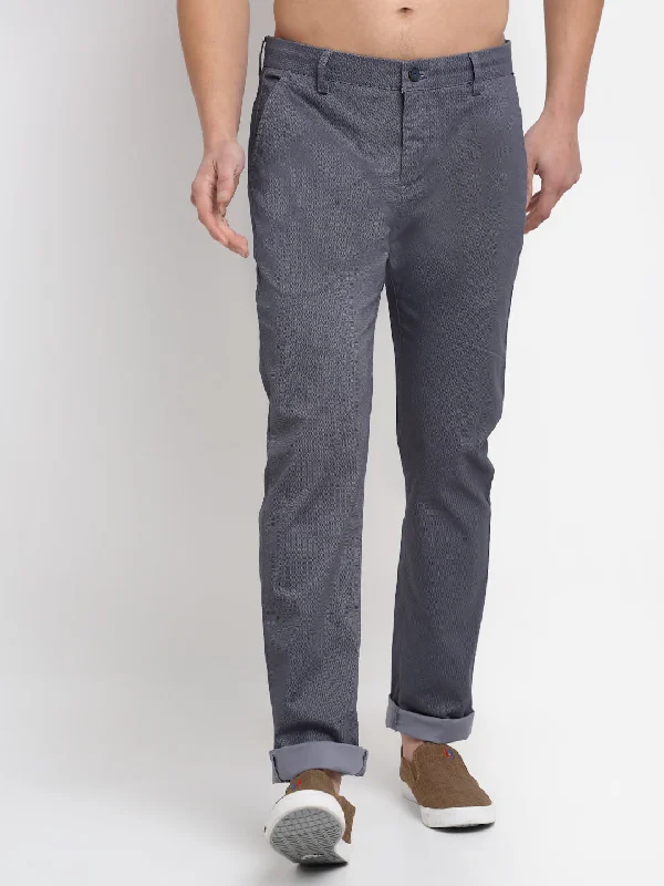 Men's Casual Flat front Grey  Trousers