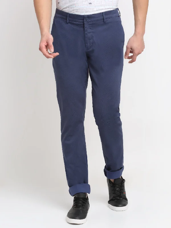 Men's Casual Flat front Light Blue  Trousers