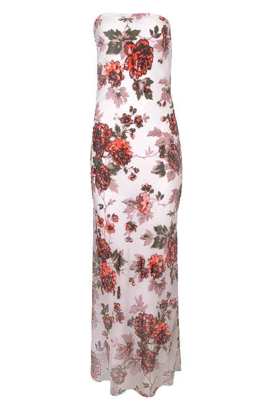 Floral Strapless Gown