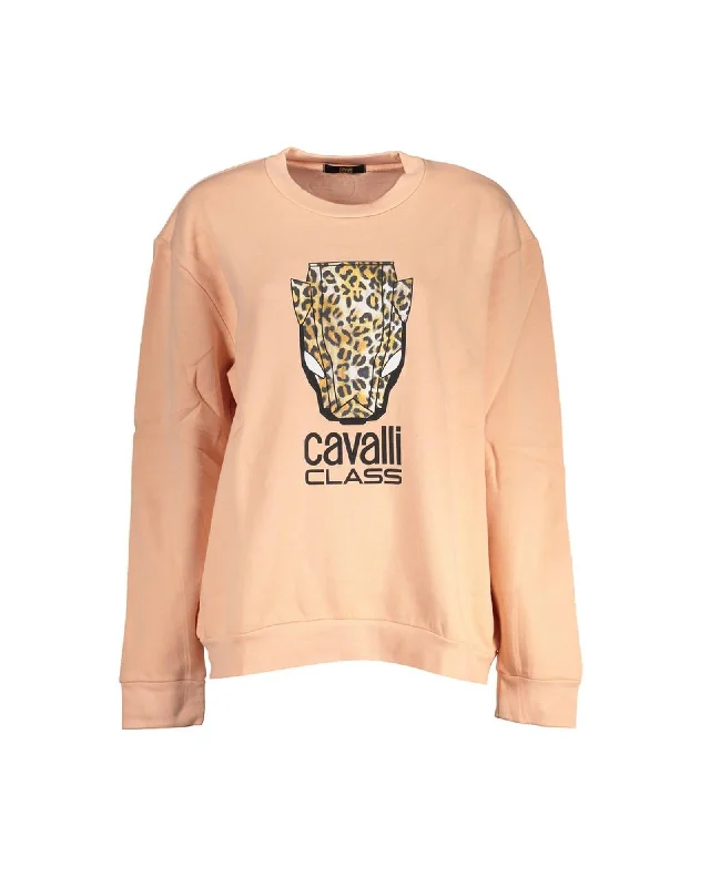 Cavalli Class  Womens Peach Leopard Print Sweatshirt