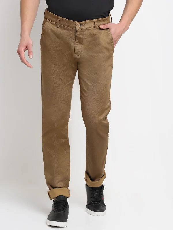 Men's Casual Flat front Khaki  Trousers