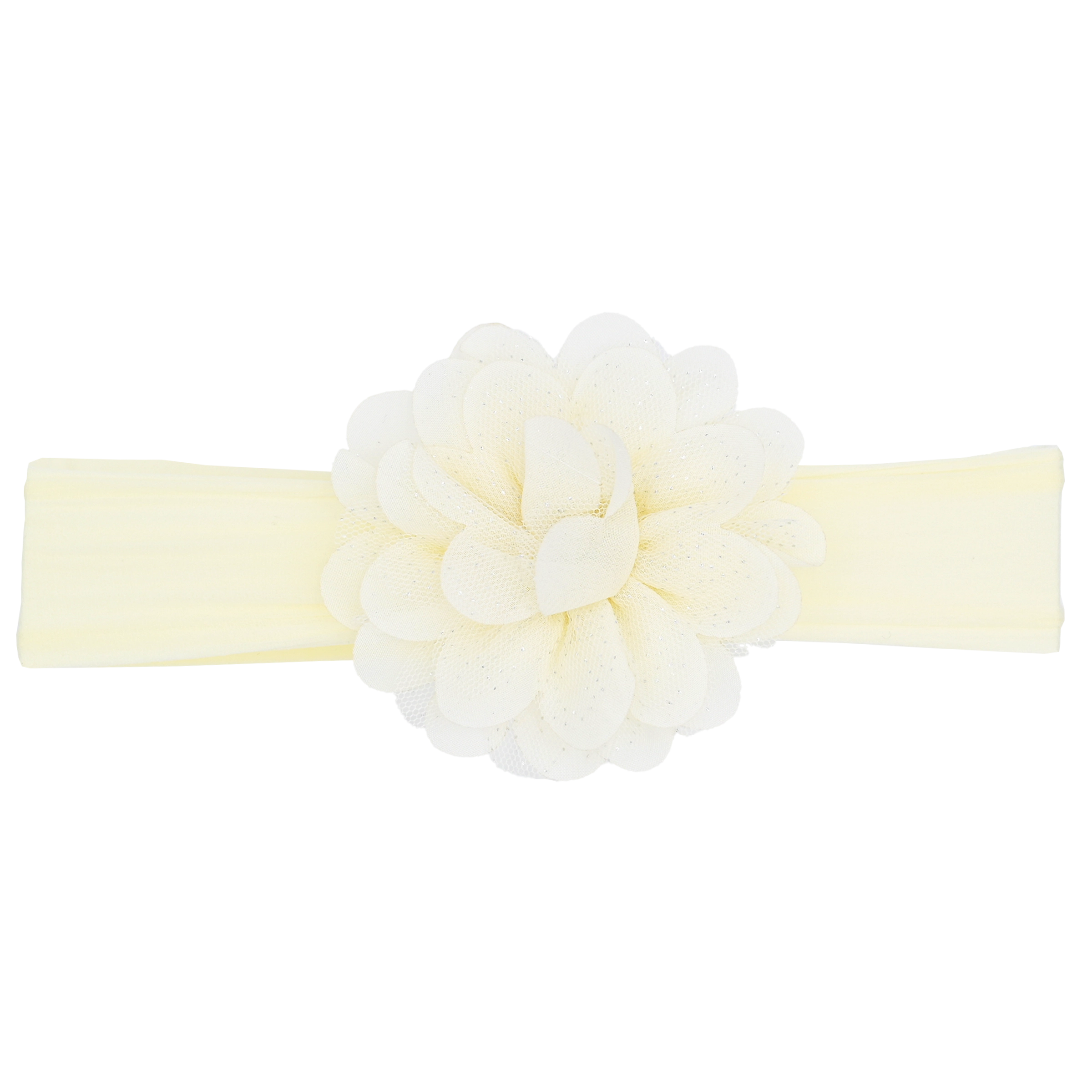 Cream Glistening Flower Headband