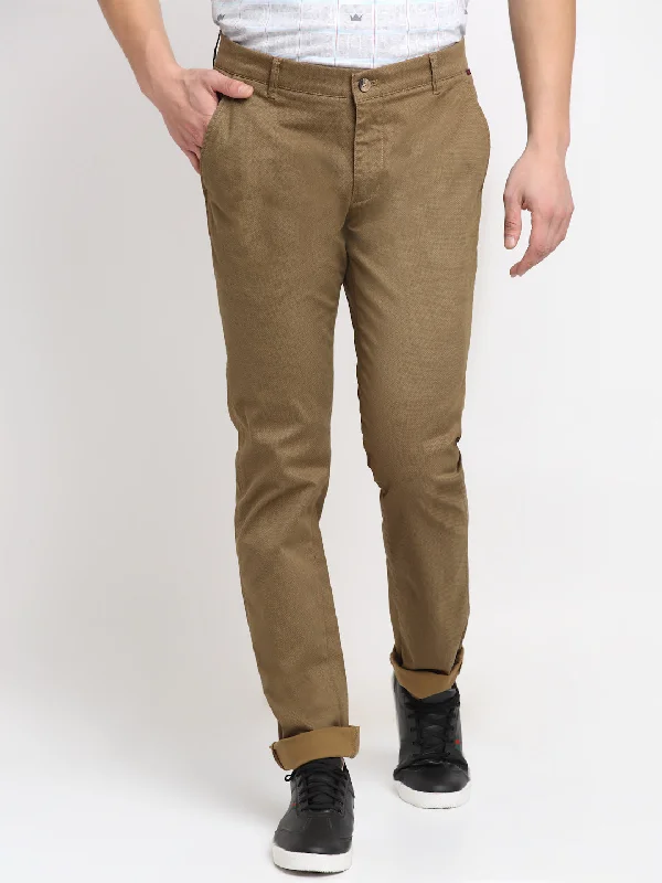 Men's Casual Flat front Khaki  Trousers