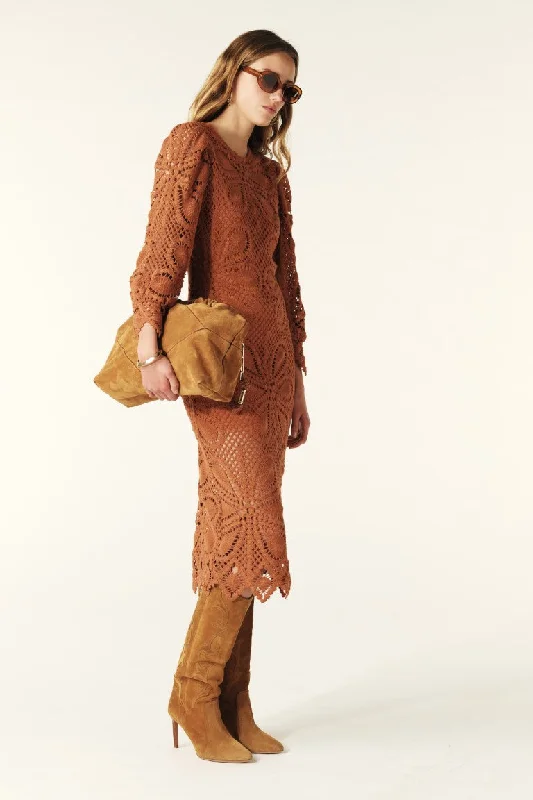 Comfy Layers ba&sh Grace Midi Dress in Praline