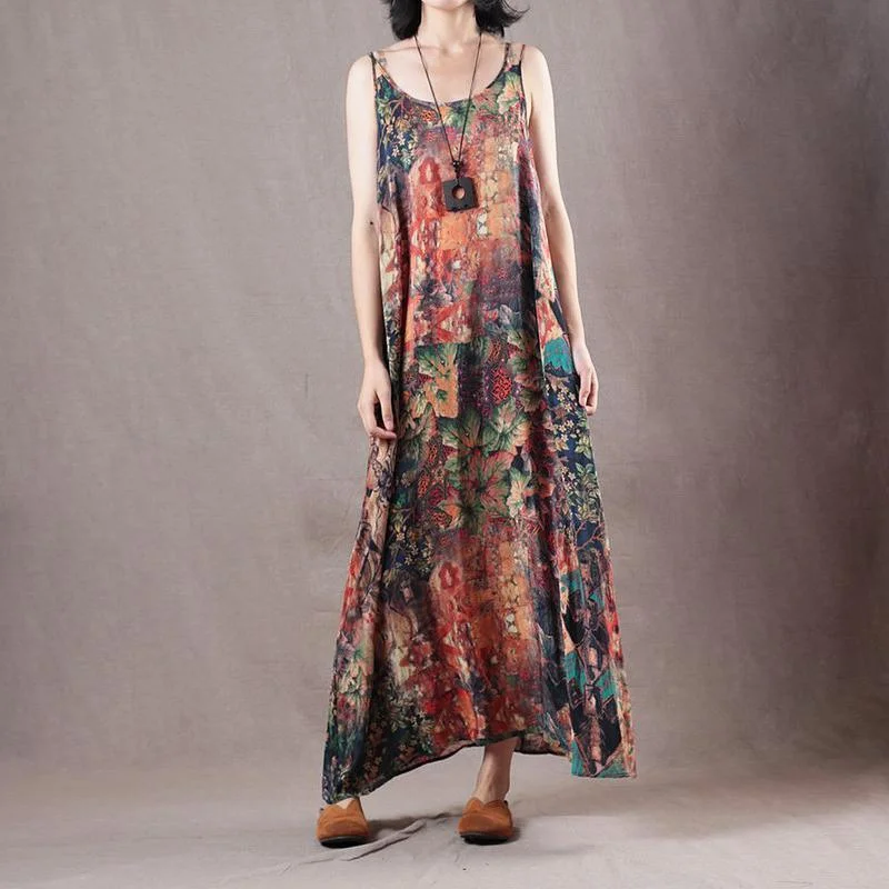 Bohemian multicolor clothes For Women Spaghetti Strap summer Dresses