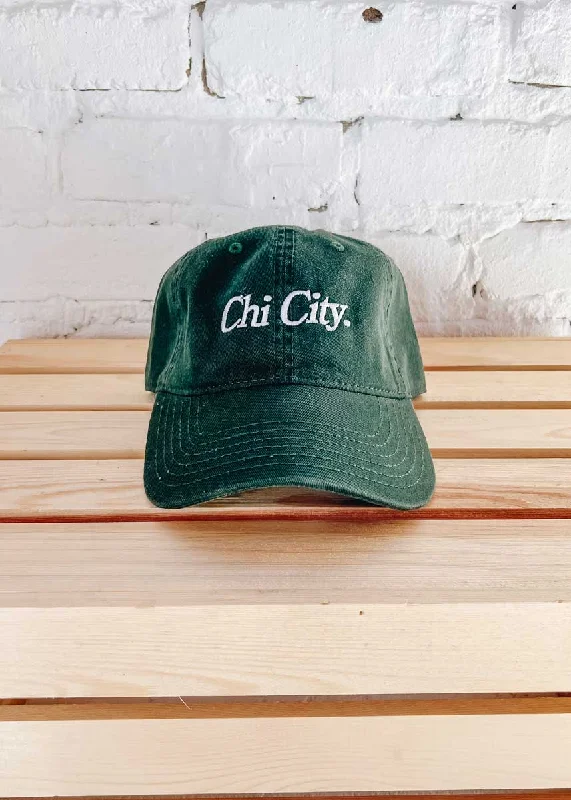 Easy Comfort Style Chi City Dad Hat - Hunter Green
