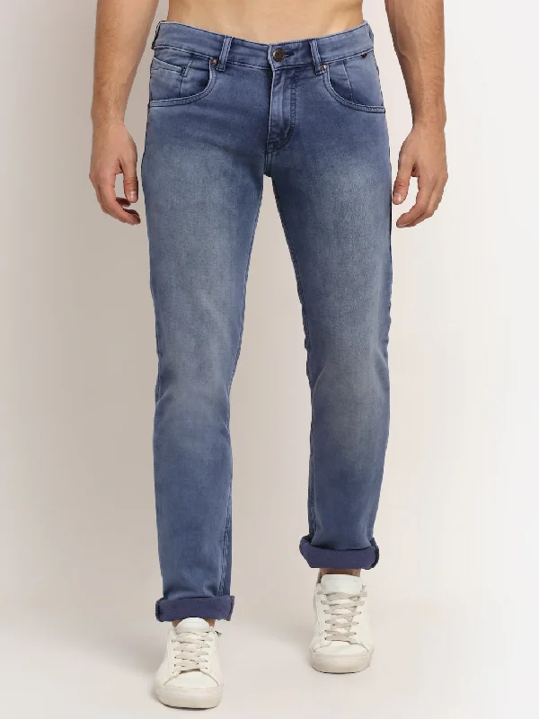 Men's Ultra Narrow fit Heavy Fade Sky Blue  Jeans