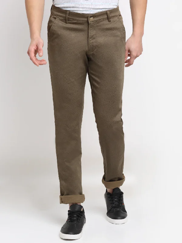 Men's Casual Flat front Khaki  Trousers