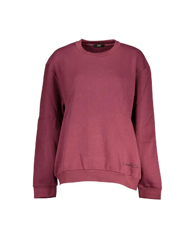 Cavalli Class  Women's Burgundy Cotton Sweatshirt