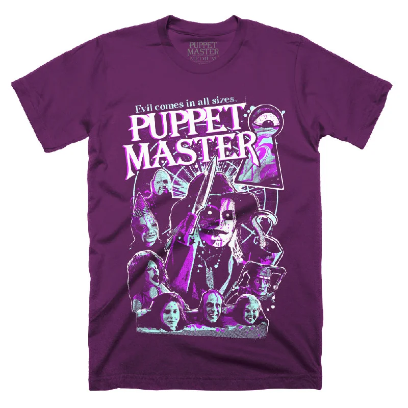 Puppet Master Evil Comes In All Sizes Purple T-Shirt