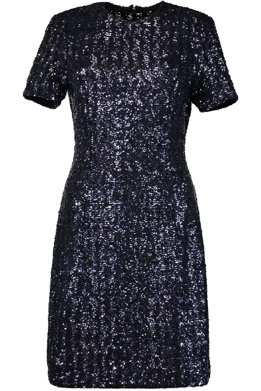 Embellished Short Sleeve Crewneck Dress