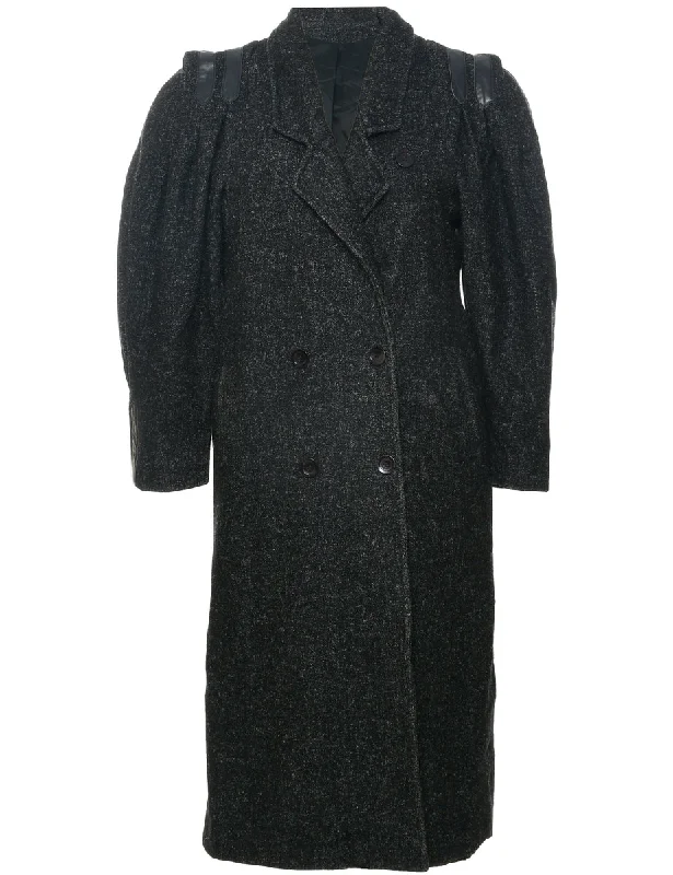 Double Breasted Wool Coat - L