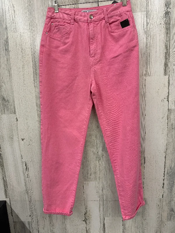 Pink Jeans Wide Leg Zara, Size 6