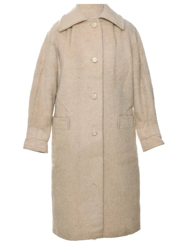 Single Breasted Wool Coat - L