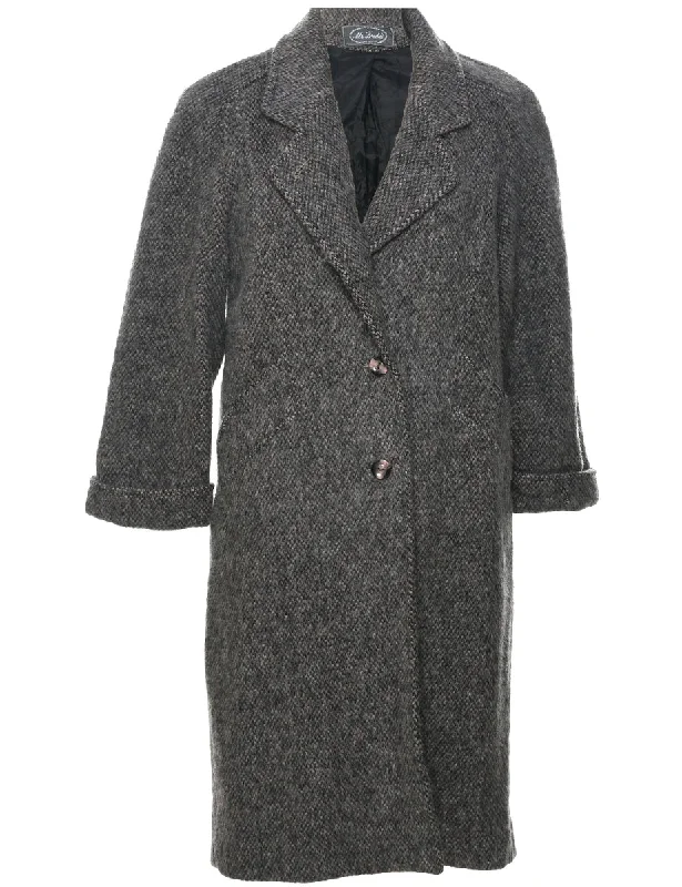 Single Breasted Wool Coat - M