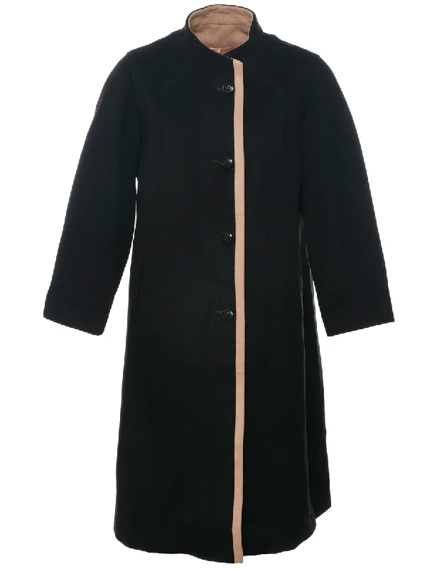 Single Breasted Wool Coat - M