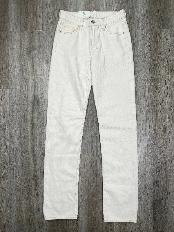 White Denim Jeans Straight H&m, Size 0