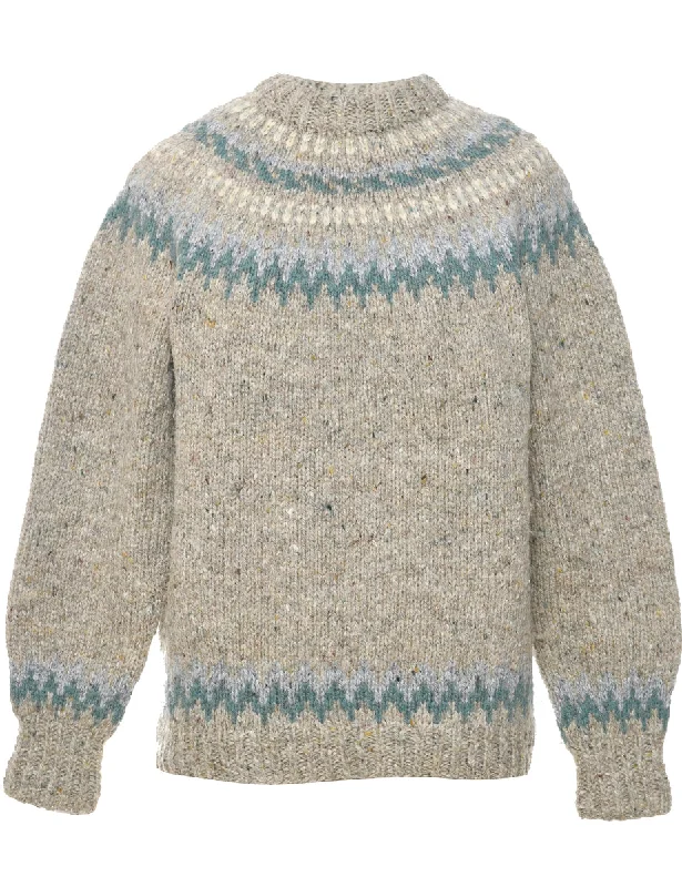 Wool Nordic Jumper - L