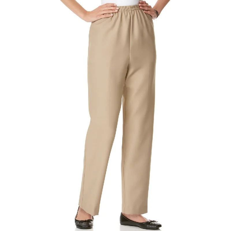 Alfred Dunner Womens Petites Mid Rise Work Wear Straight Leg Pants