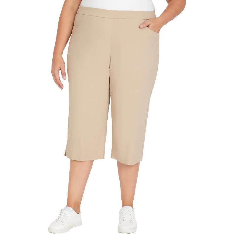 Alfred Dunner Womens Plus Tummy Slimming Rayon Capri Pants