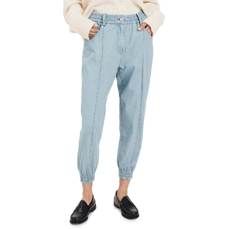 Derek Lam 10 Crosby Womens Phoenix Light Wash Cotton Jogger Pants