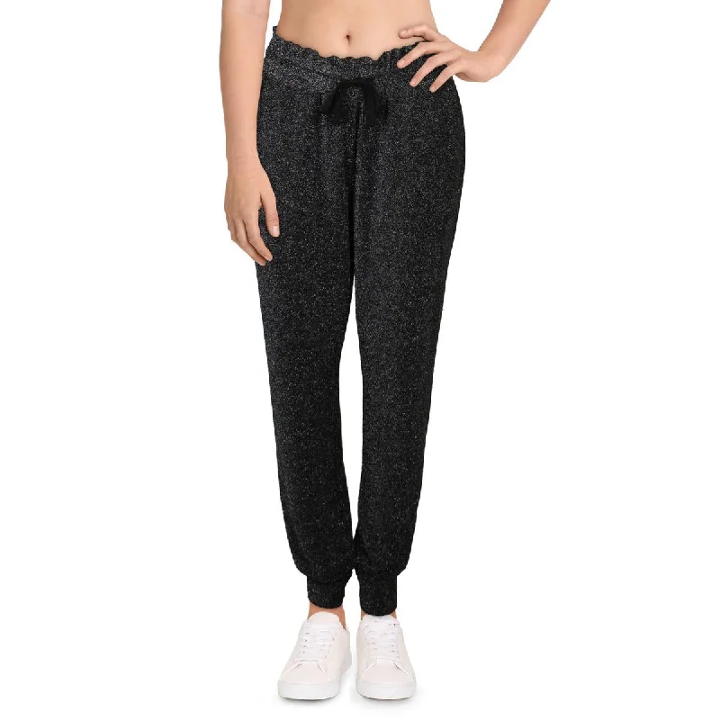 INC Womens Metallic Glitter Jogger Pants