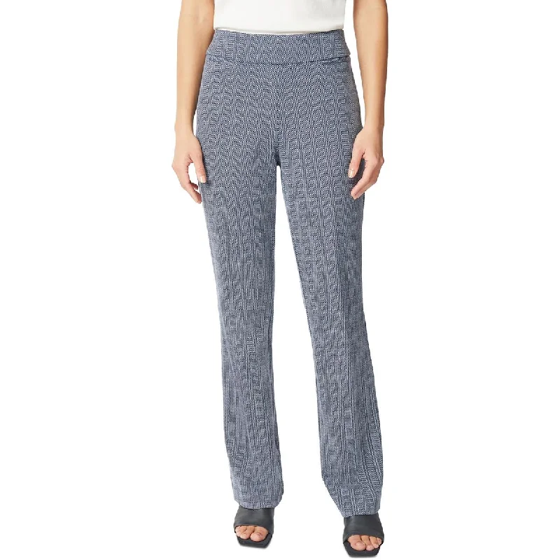 Jones New York Womens Herringbone Pull On Bootcut Pants