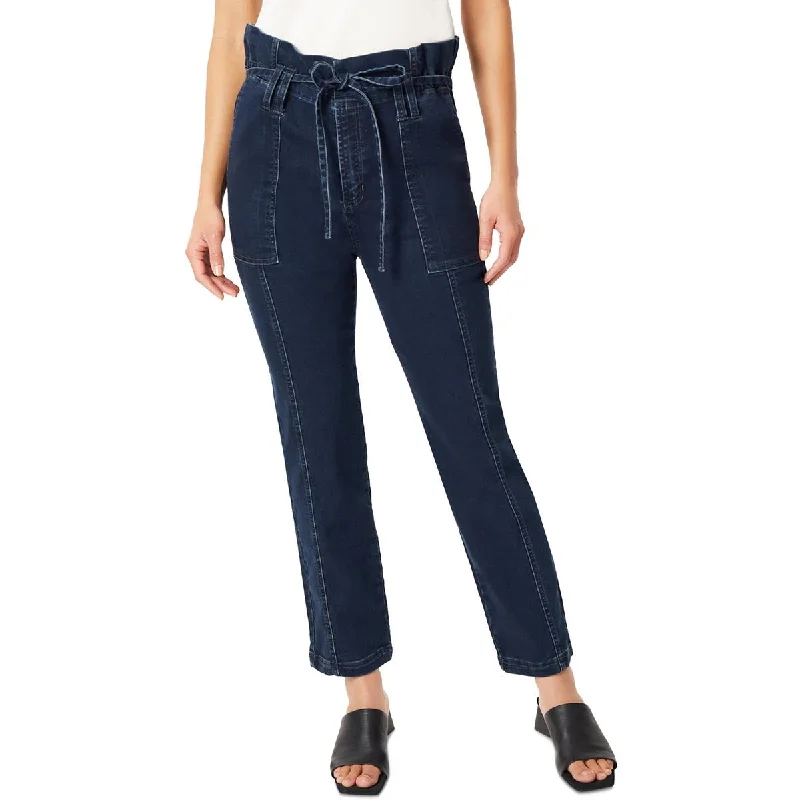 Jones New York Womens High Rise Belted Straight Leg Pants