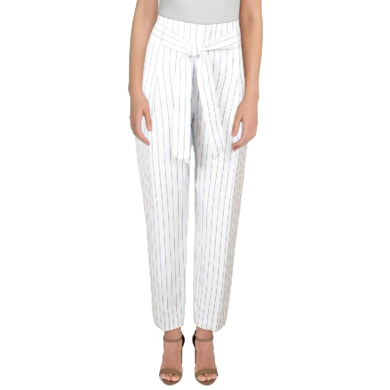 Lauren Ralph Lauren Womens Cadby Linen Striped Straight Leg Pants