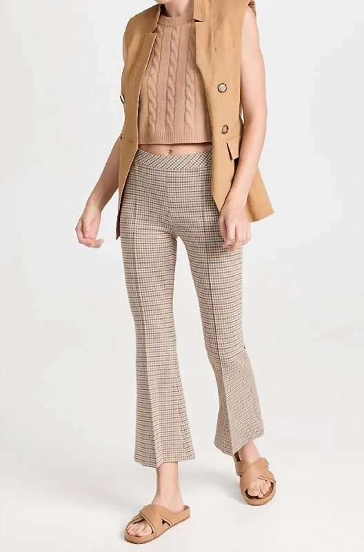 Pull On Cropped Flare Pants In Multi Brown