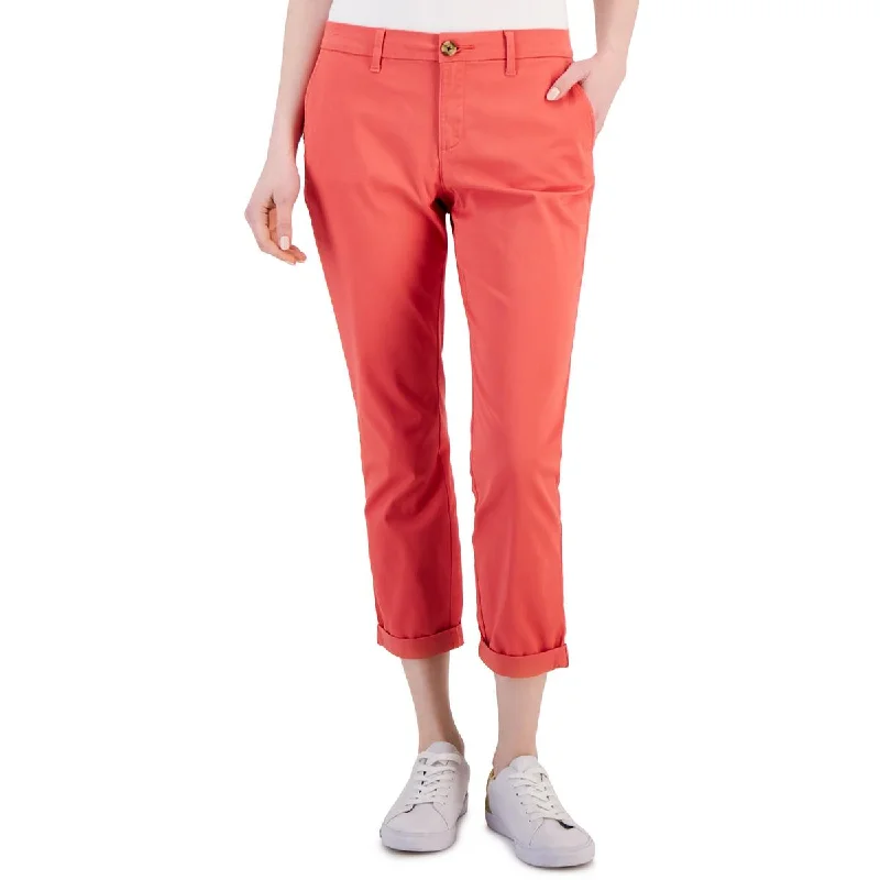 Tommy Hilfiger Womens Slim Low Rise Straight Leg Pants